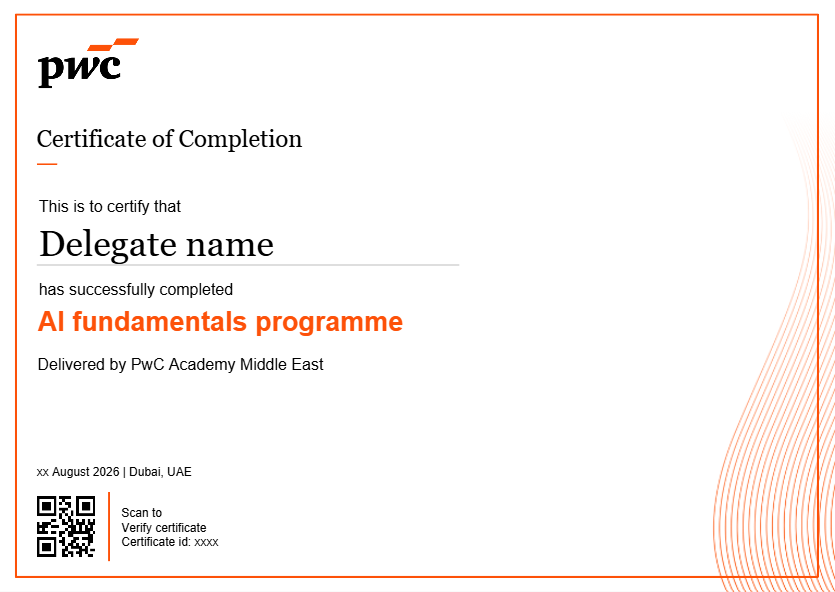 PwC Academy Certificate of Completion